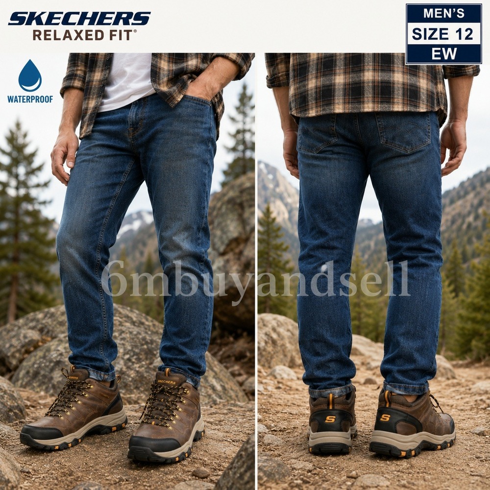 Skechers Men Relaxed Fit Selmen Enid Waterproof Hiking Boots DKBR 65529EWW 12 EW